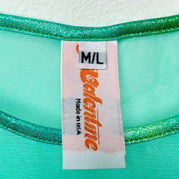 J Valentine Mesh Holographic Trim Crop Top - Picture 10 of 11